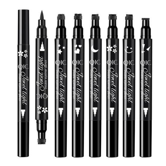 Двусторонняя подводка для глаз, очаровательная звезда, сердце, цветок, черная жидкая подводка для глаз, ручка, принадлежности для макияжа глаз