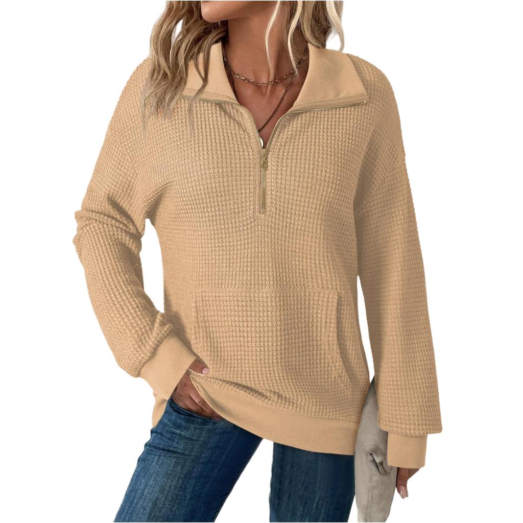 Women's Solid-color Fashionable Long-sleeved Top Hoodie