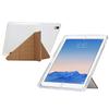 Tablet Case For iPad 9.7-inch (2018)/(2017)/Air 2/Air (2013),Y-Fold Stand Pyramid-Patterned Leather+Clear Acrylic Cover