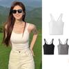 White Sling Vest Women's Summer Outer Wear with Chest Pad, Beautiful Back Tube Top Integrated with Bottom Top