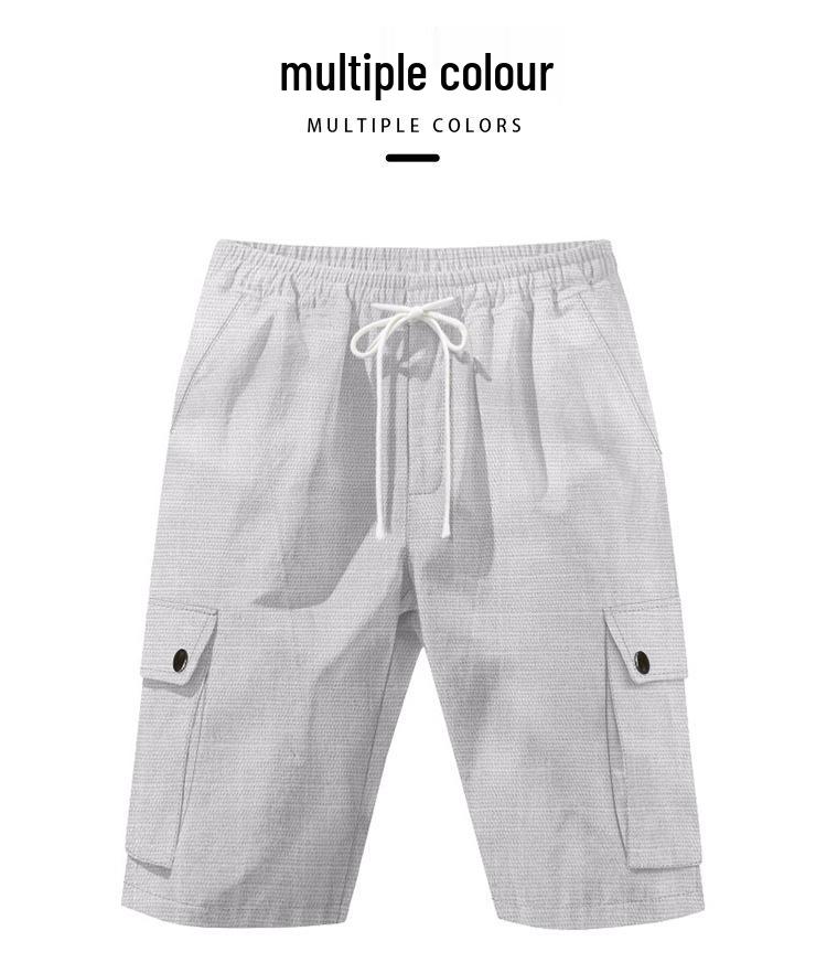 Американские Мужские Повседневные Летние Пляжные Шорты Amekaji Outdoor Tactical из Бамбука и Льна