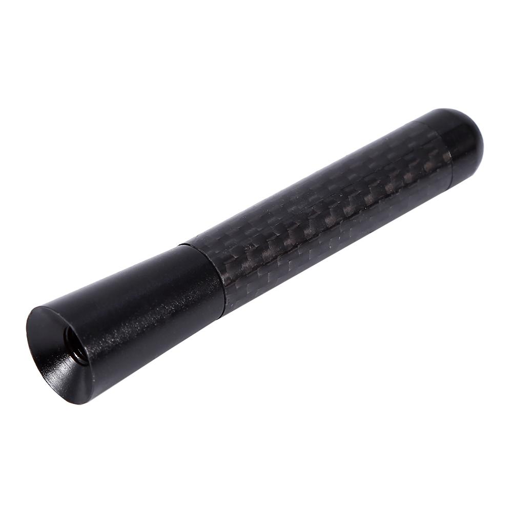 80mm 120mm Black Carbon Fiber Screw Aluminum Car Short Antenna Set Universal Auto Accessories