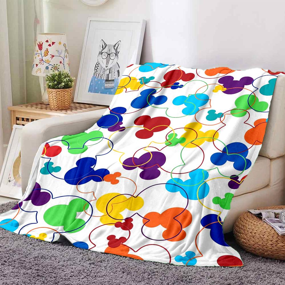 Colorful Mickey Mouse Heads Blanket Soft Throw Blanket For Home Bedroom Bed Sofa Travel Office Solid Christmas Blanket