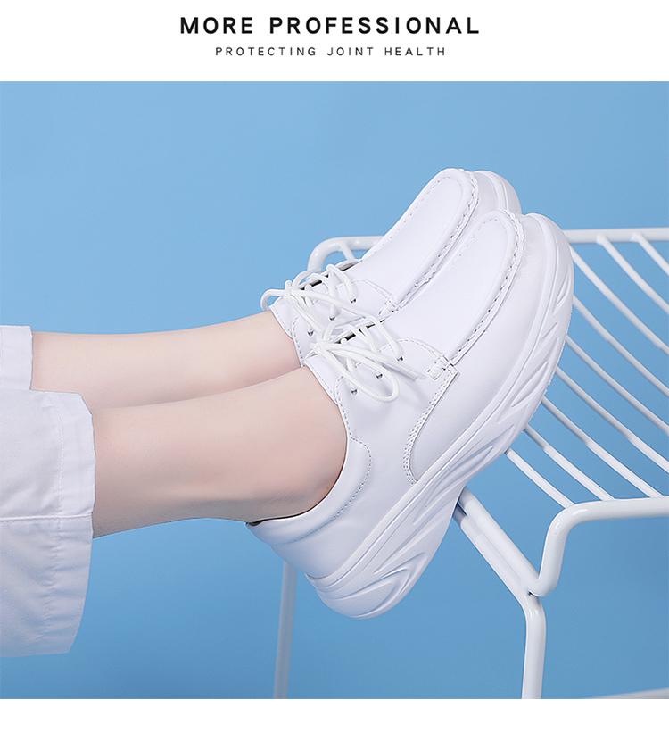Женские дышащие туфли медсестры на шнуровке с нескользящей подошвой - Удобная мягкая подошва для осени и зимы