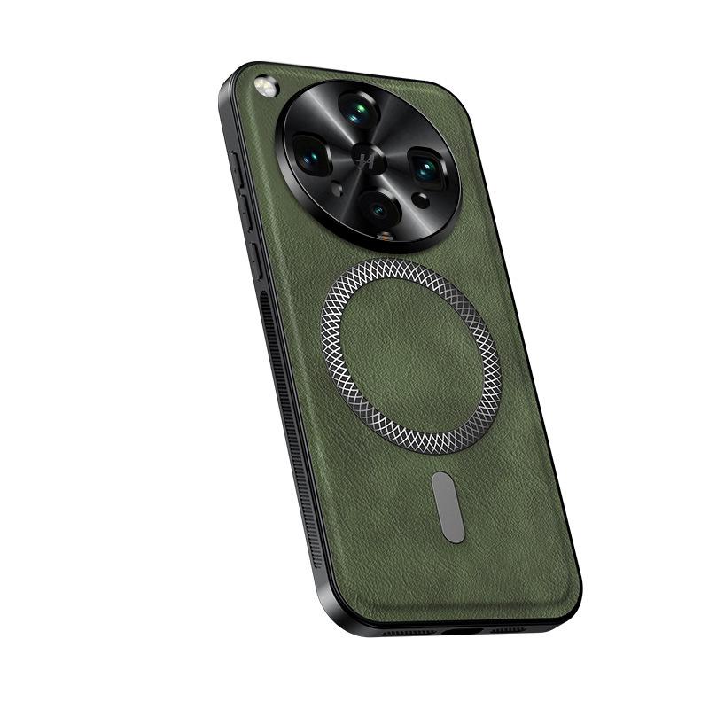 Применимо к OPPO FindX9Pro Металлическая линза Магнитный чехол для мобильного телефона Кожаный узор FindX8Ultra Защитный чехол