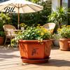 Durable Planters for Indoor Plants Hexagonal Flower Pot with Drainage Holes & Saucer Outdoor Plants, Weather Resistant Plastic Containers Garden