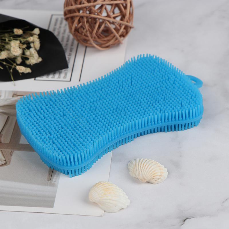 Silicone Dish Washing Brush Pot Pan Sponge Scrubber Kitchen Cleaning Tool