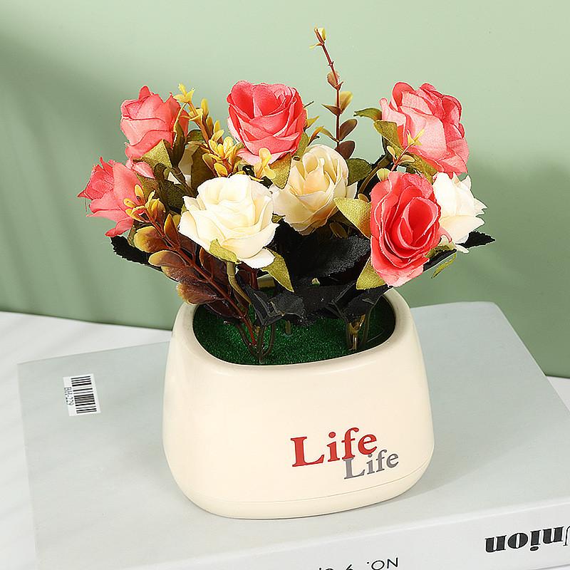 Chrysanthemum Simulated Hydrangea Calla Artificial Flowers Potted Plants Green