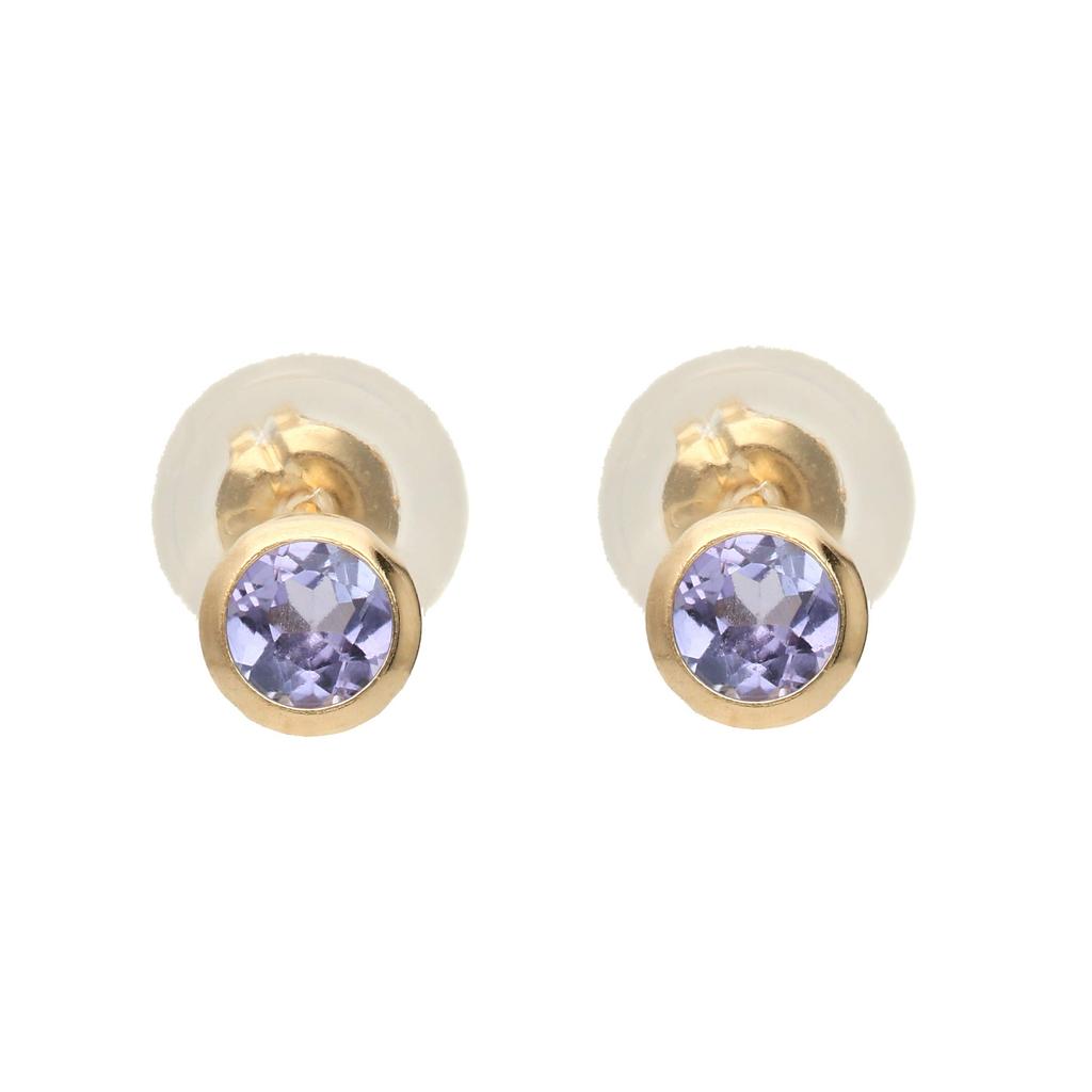 K10 Yellow Gold Tanzanite Earrings L&Co 43-1332