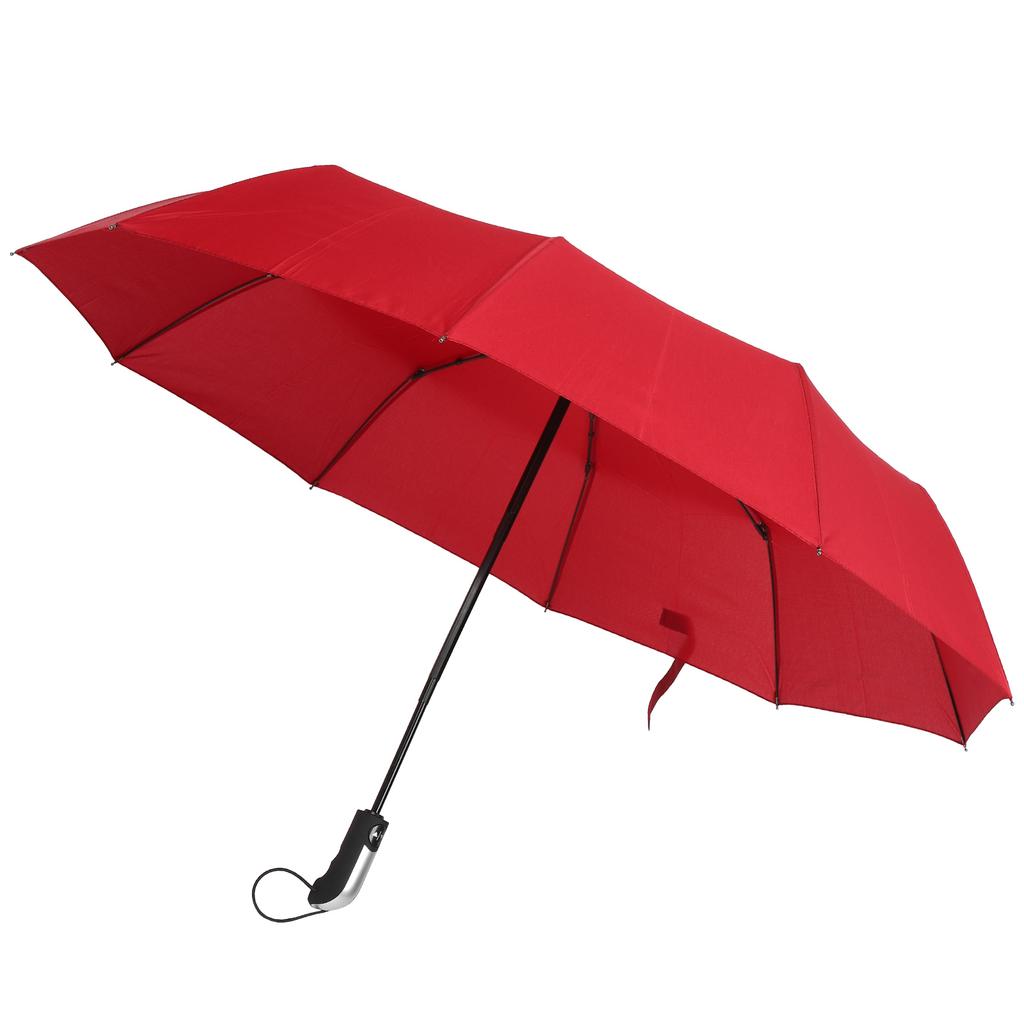 Автоматический зонт Черная сталь Десять спиц Складной Высокой плотности Защита от столкновений Компактный зонт для защиты от солнца и дождя