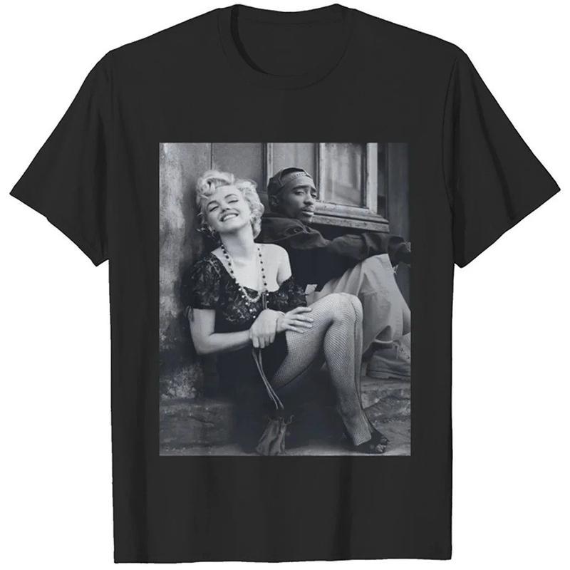 Хлопковая унисекс футболка с Мэрилин Монро и 2Pac