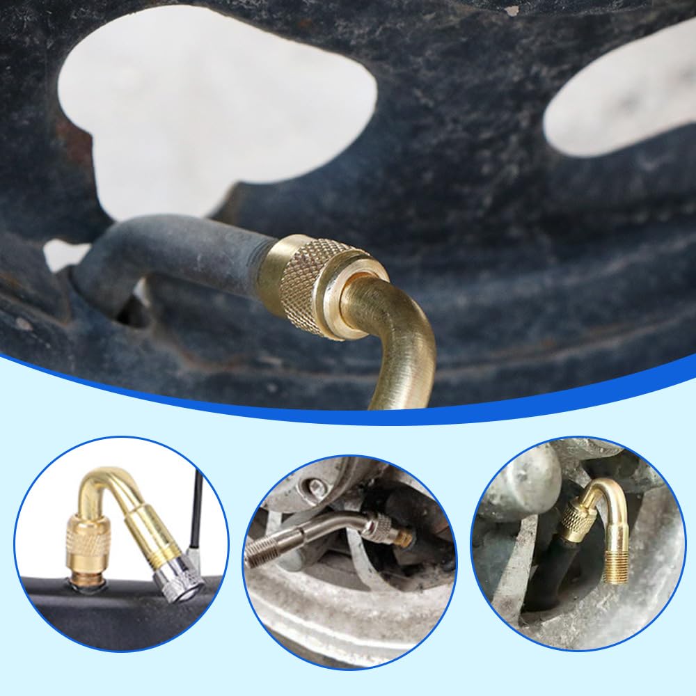 11/91/111 Degree Angle Brass Air Tyre Valve Extender for Auto Motorcycle Valve Adapter Tyre Inflatable Tube Extension Adapter