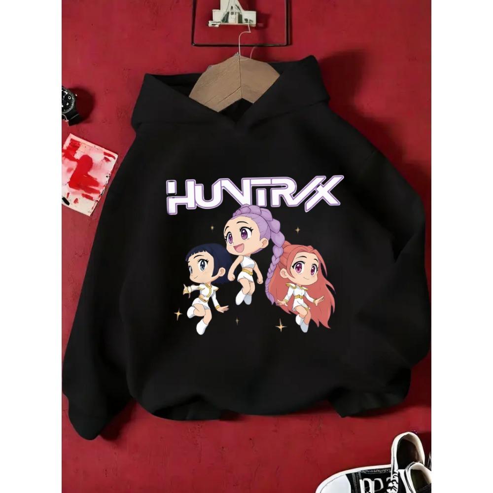 KPop Demon Hunter Rumi Derpy Cartoon Girls Boy Hooded Sweatshirt Warm Children's Wave Fashion Casual Tops Casual Girls Clothing