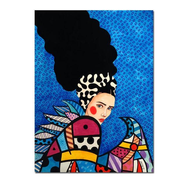 Скандинавская абстрактная девушка, цветок, птица, холст, картина, печать плакатов, винтажная настенная художественная картина для гостиной, домашний декор, Cuadros, без рамки