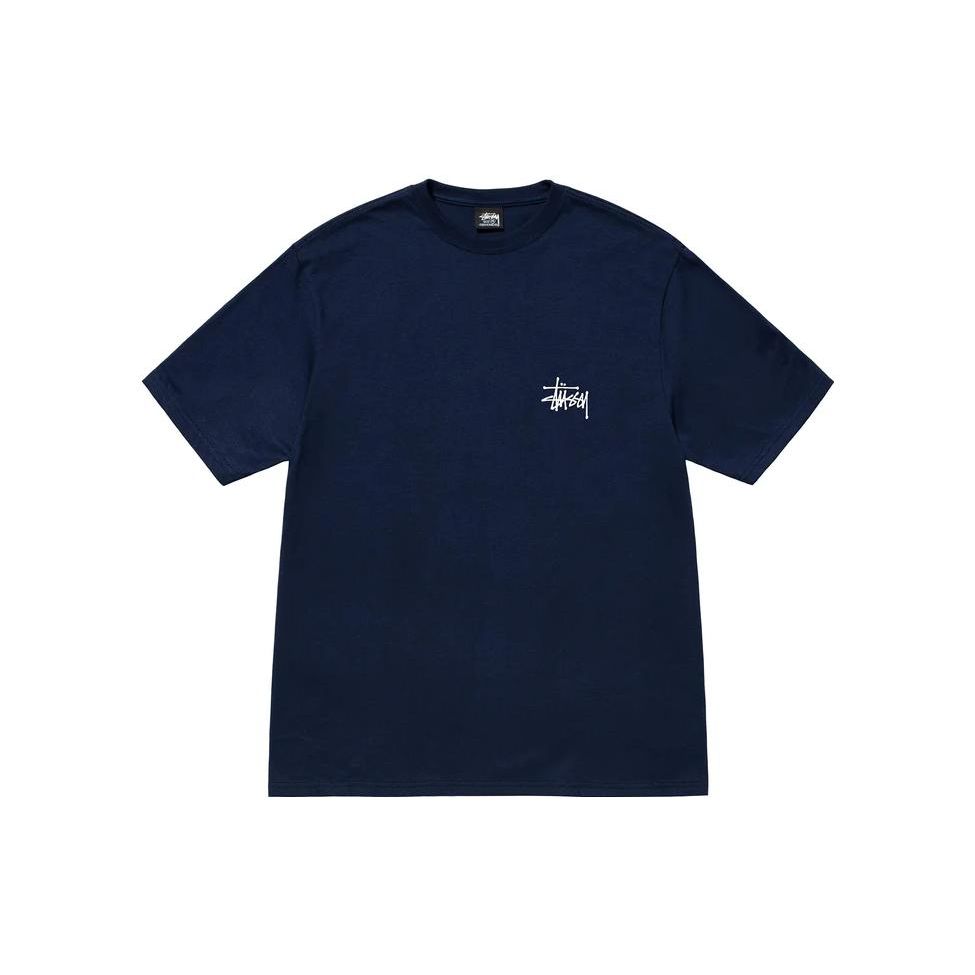 Stussy Классическая базовая футболка с принтом, короткий рукав, унисекс, топ, черный 1904257-1