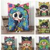 Painting Spring Girl Throw Lightweight 240g Flannel Blanket Soft Skin-friendly for Summer Cooling