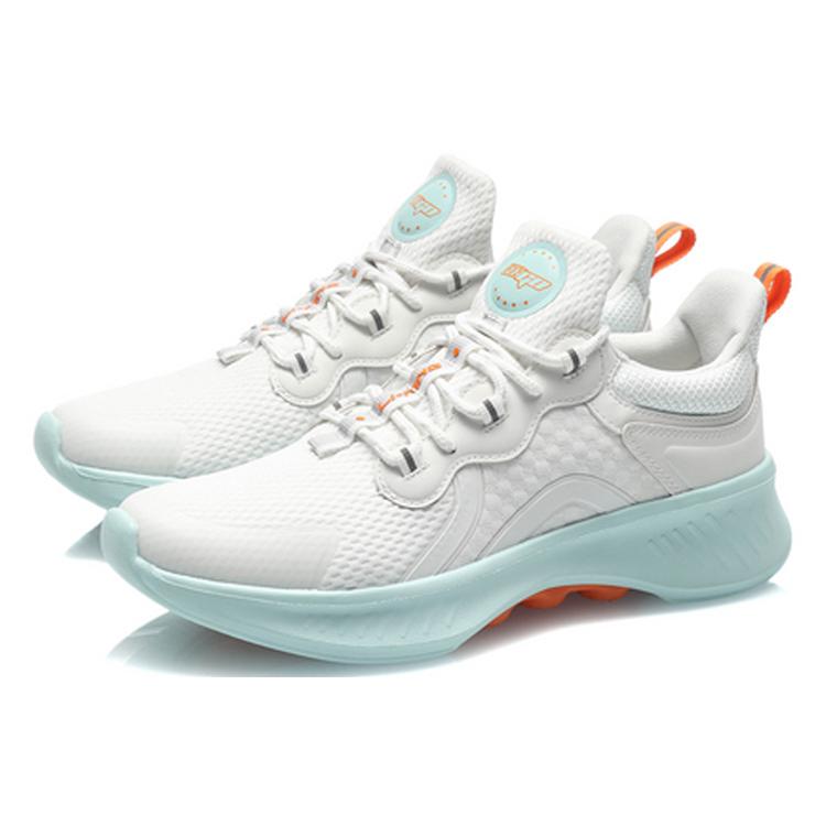 Li Ning Удобная Амортизация Дышащие Легкие Упругие Низкие Беговые Кроссовки Женские Бело-Синие AREQ022-1