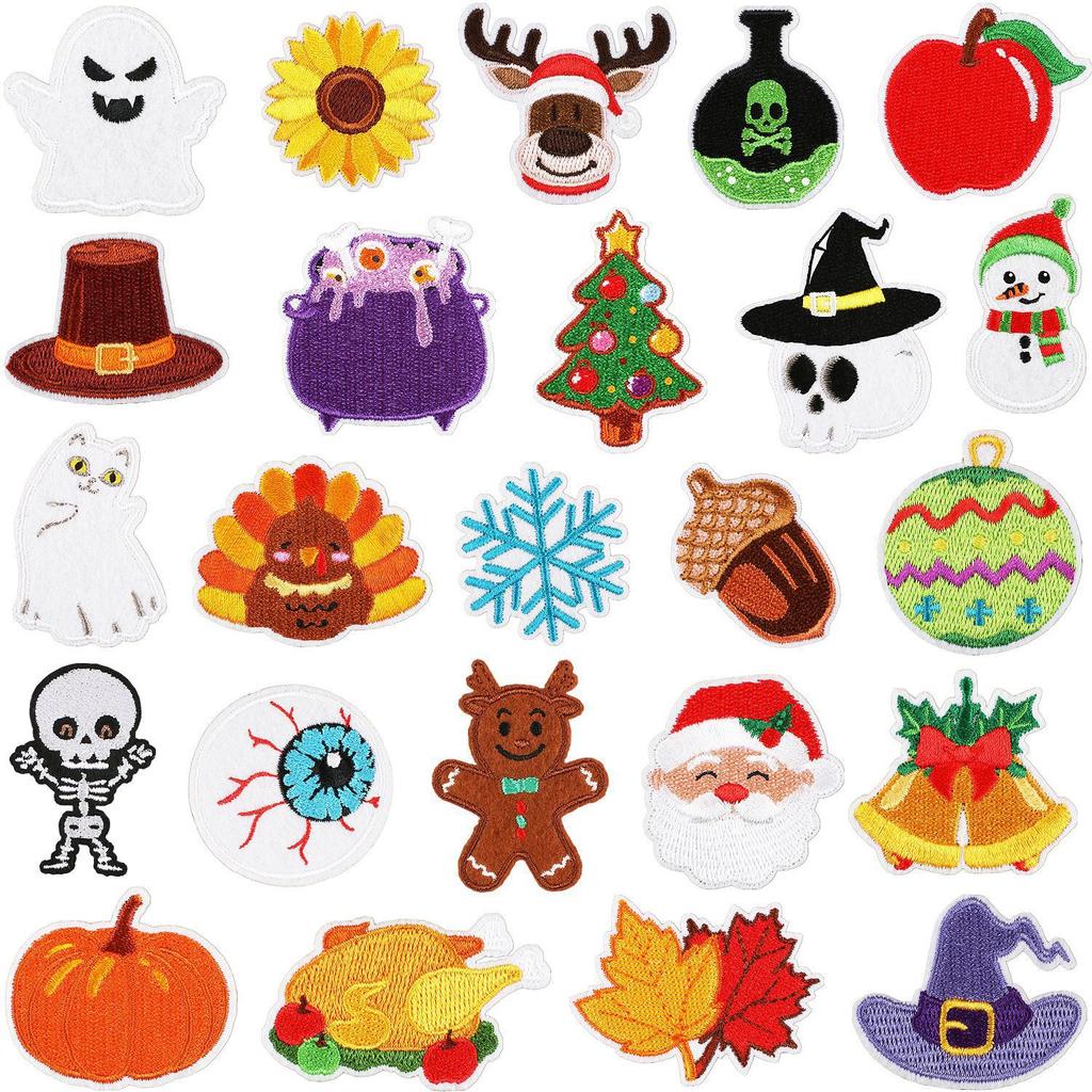 Horror Tree Demon Embroidery Cloth Sticker Mummy Patch Sticker Computer Embroidery Chapter Ghost Embroidery Sticker Cartoon Haunted House Patch