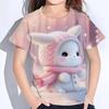 Summer Kids Cute Cartoon Rabbit Tops Tees 3D Print Animal T-shirt Children Short Sleeve Clothing Boys Girls Fashion Streetwear