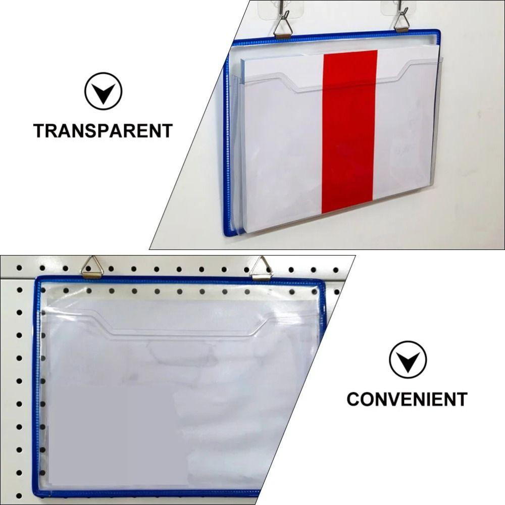 Plastic File Folder Waterproof Document Storage Bag Portable A4 Receipt Organizer Home