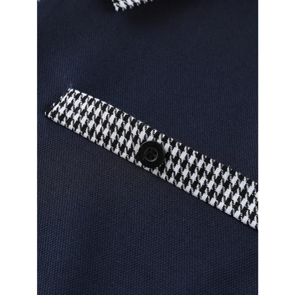 Мужская летняя мода свободные рубашки поло с коротким рукавом в клетку с отложным воротником футболка топ