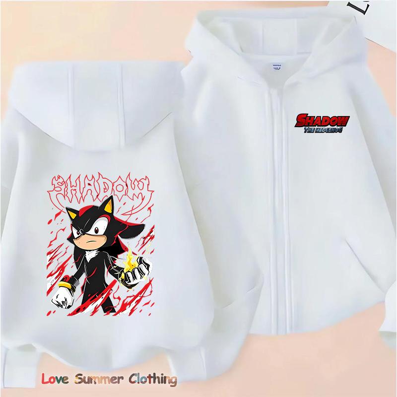 Худи для мальчиков на молнии ежик для девочек осенняя куртка с капюшоном на молнии sonic осень тень пуловер повседневное худи размер 100-160