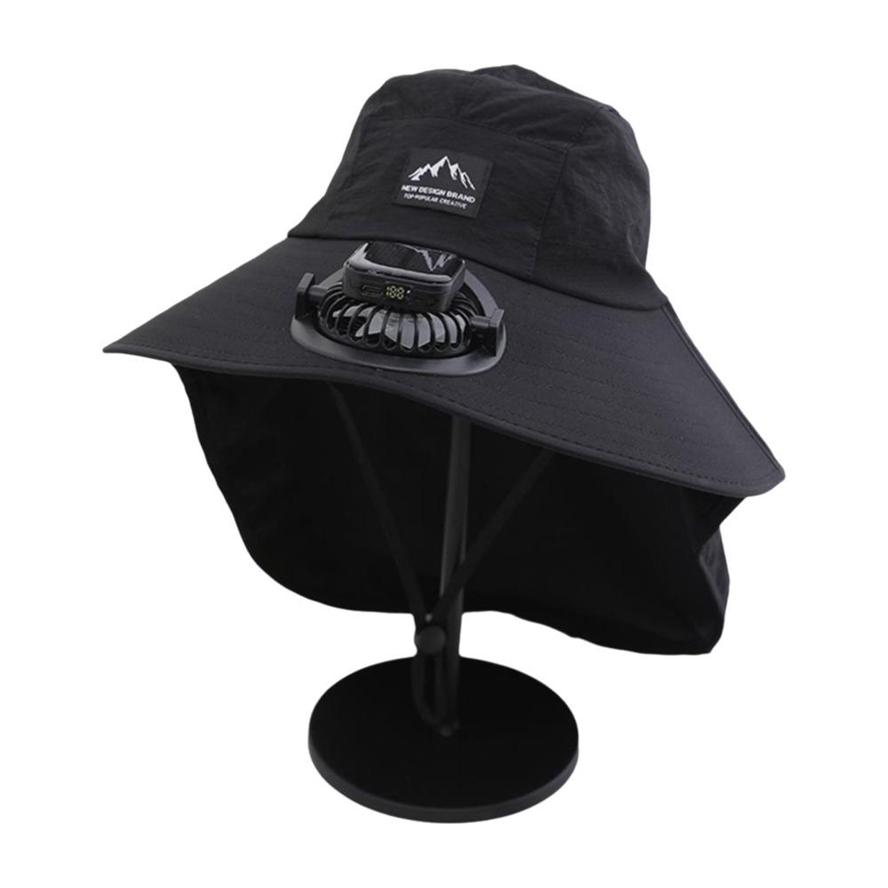 Wide Brim Fisherman Caps with Solar Powered Fan Panama Cap Fashion Bucket Hat Outdoor
