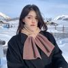 Autumn and Winter New Compact Couple Scarf Open Cross Knitted Shawl Scarf Two Color Splicing Couple Scarf