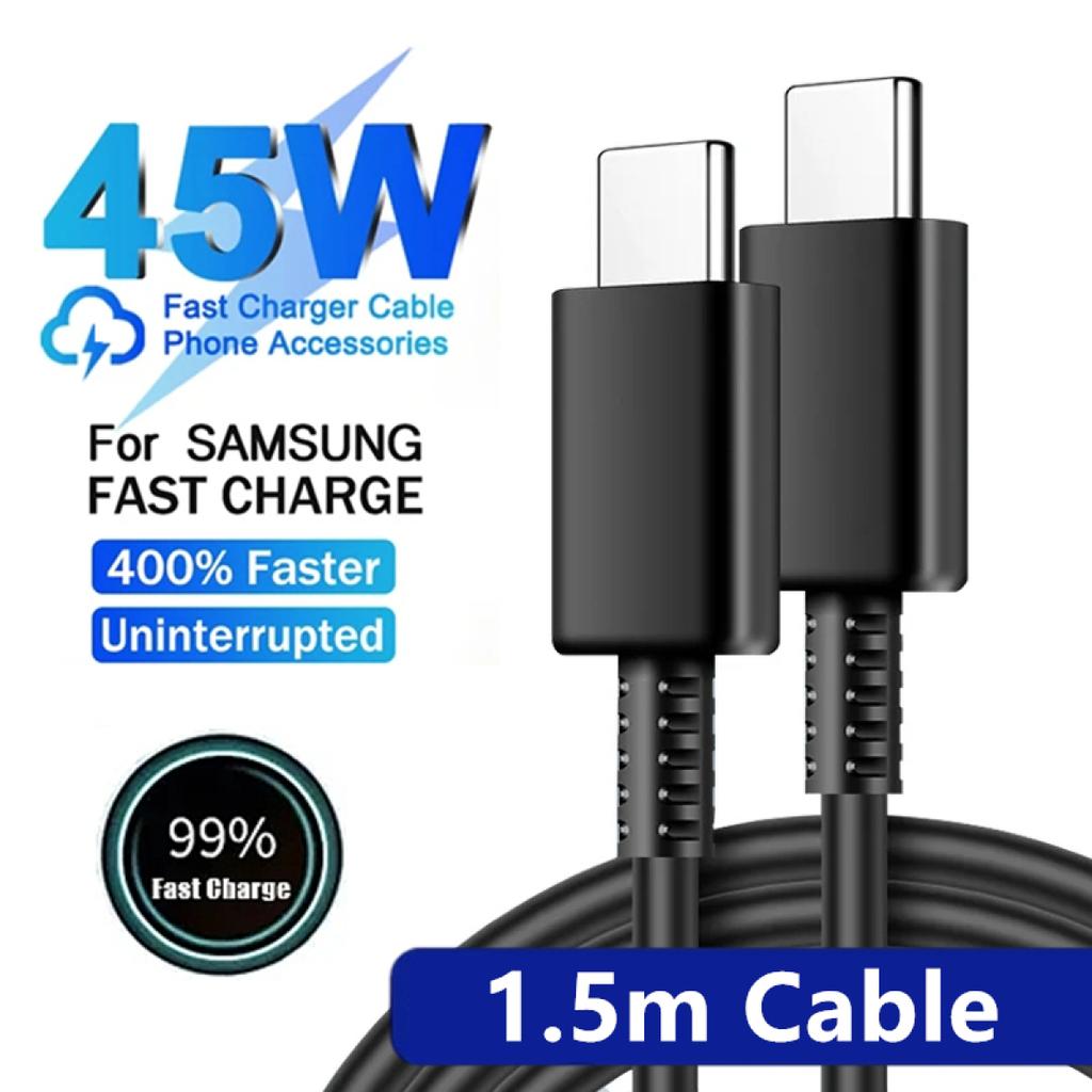 Кабель USB C для сверхбыстрой зарядки PD 5A 45 Вт для Samsung S21 FE S22 S23 S24 Plus Note 20 Ultra A34 A53 A54 A55 Кабель Type C на Type C