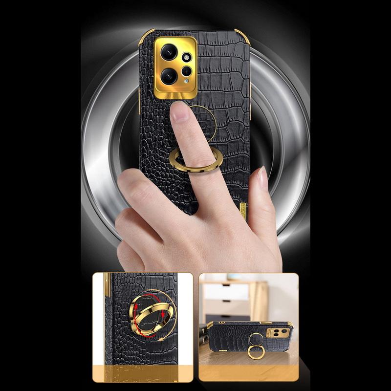 Роскошный чехол из кожи с крокодиловым принтом для Xiaomi 14T Pro 13T Poco X7 X6 M6 Redmi Note 14 13 Pro Тонкий противоударный чехол-подставка с кольцом