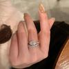 Французская легкая роскошь, высококлассное многослойное кольцо с бриллиантом в форме капли воды, нишевый дизайн с перекрестным плетением, изысканное роскошное кольцо на указательный палец