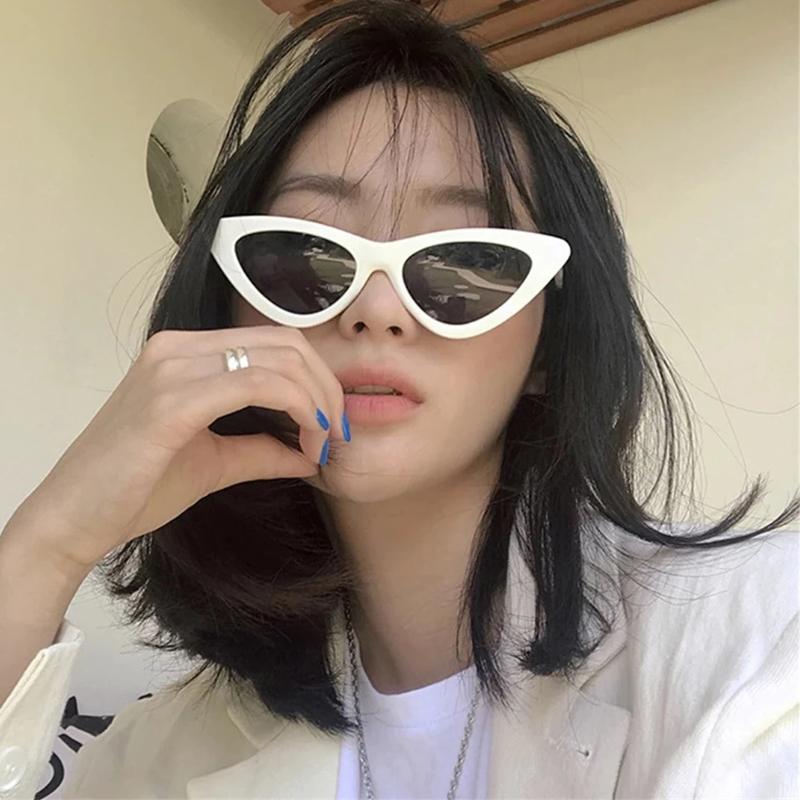 Модные солнцезащитные очки «кошачий глаз» с маленьким треугольником, женские, винтажные, для защиты от солнца, неполяризованные солнцезащитные очки