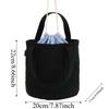Canvas Drawstring Lunch Handbag Large Capacity Handheld Insulated Bag  Camping