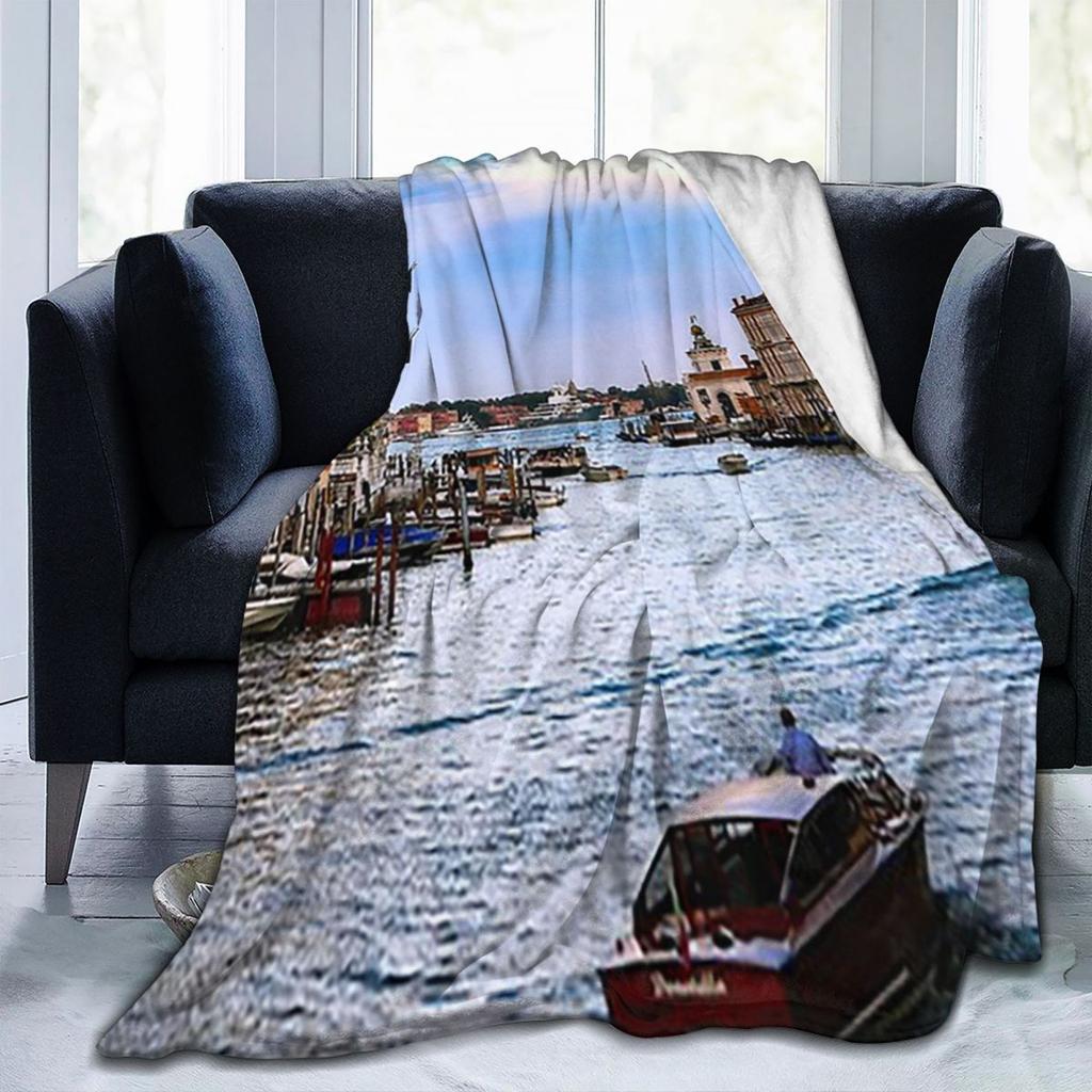 Venice Grand Canal Blanket Fleece Sofa Throw Blanket Lightweight for Couch Bedding Office Throws Bedspread Quilt