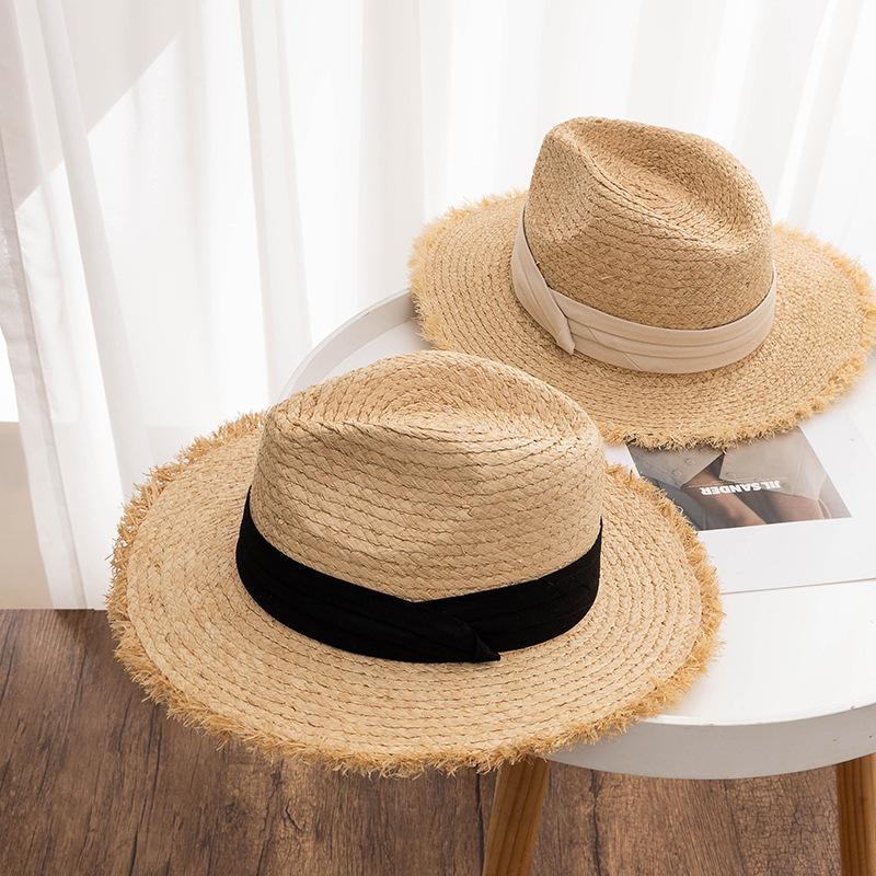 Шикарная французская винтажная соломенная шляпа от солнца ручной работы — дышащая, неэластичная, идеально подходит для пляжных и джазовых вечеринок