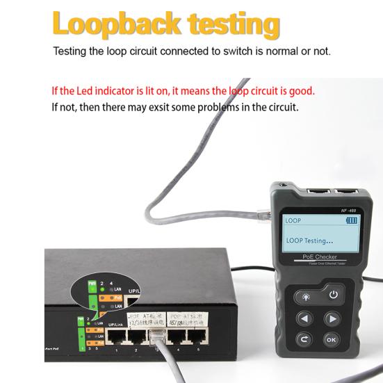 NF-488 Цифровая сеть Ethernet LAN CAT5 CAT6 PoE Кабельный переключатель Тестер Детектор