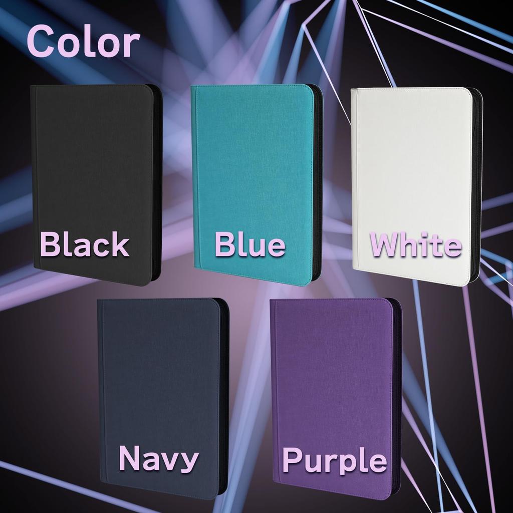 MONO ZACK Card File Trading Card Binder 9 Pockets Holds 360 Cards Card Case File Sleeve Compatible (Black)