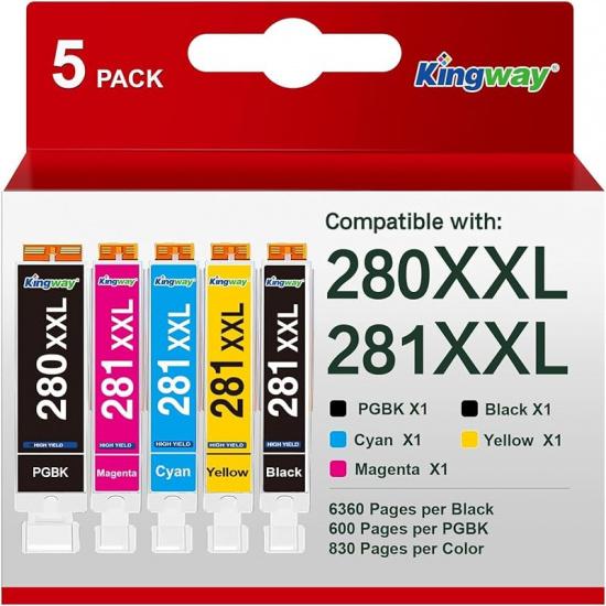 280XXL 281XXL Replacement for Canon Ink 280 and 281 cartridges 280XXL Ink 281XXL PGI-280XXL CLI-281XXL for Canon TR8620a Ink Cartridges for Pixma