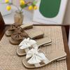 Women's Summer 2025 Fairy Style Flat Bow Slippers - Soft Sole