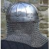 Viking Helmet Battle Armor 18G Steel and Chainmail Mask Helmet Silver