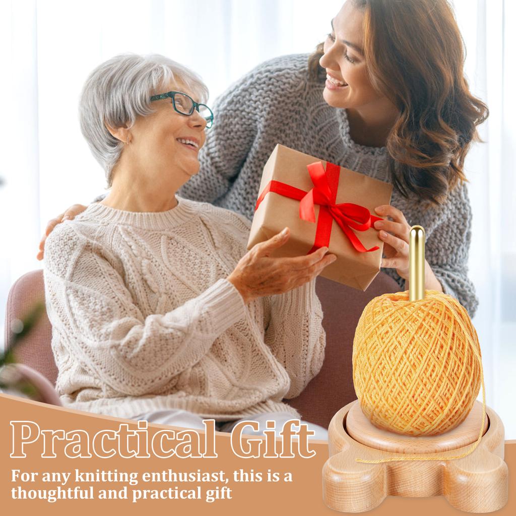 Деревянный держатель-диспенсер для пряжи, портативный, из бука, диспенсер-шпиндель для пряжи, стабильный, прочный, держатель для мотка пряжи для вязания крючком, для рукоделия