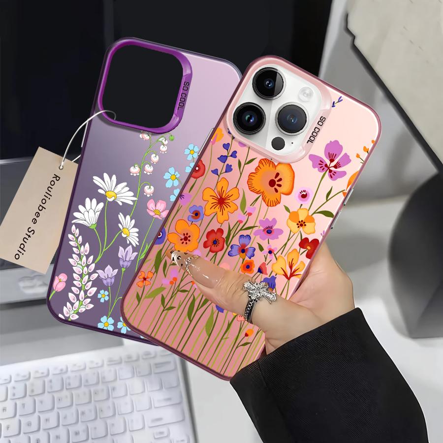 Задняя крышка-чехол для телефона для iPhone 17 Pro Max 16 15 Plus XS 13 Pro 12 14 Air XR 11 Красивый Цветок