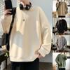 Spring and Autumn New Heavyweight Long Sleeve Sweater Men's Versatile Casual Solid Color Loose Top Austrian Velvet Warm Round Neck Trendy