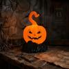 Halloween Bat Decoration LED Candle Light Figurine, Tombstone Glowing Tabletop Ornament, Warm Decorative Pumpkin Decor Prop for Escape Room