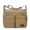 Men's Large Capacity Crossbody Bag Commuter Shoulder Bag Multi-Pocket Canvas Bag