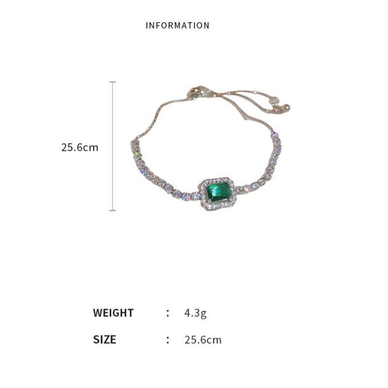 Роскошный браслет из циркона, модное женское квадратное ожерелье из циркона, регулируемый браслет, вечерние ювелирные изделия, подарки