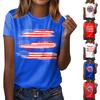 Women's Fashion Casual Independence Day Printed Round Neck Short Sleeve T-Shirt Top