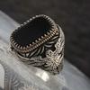 New Punk Turkey Vintage Rings Geometric Oval Black Suitable For Anniversary Party Wedding Men 'S Rings High -End Luxury Jewelry