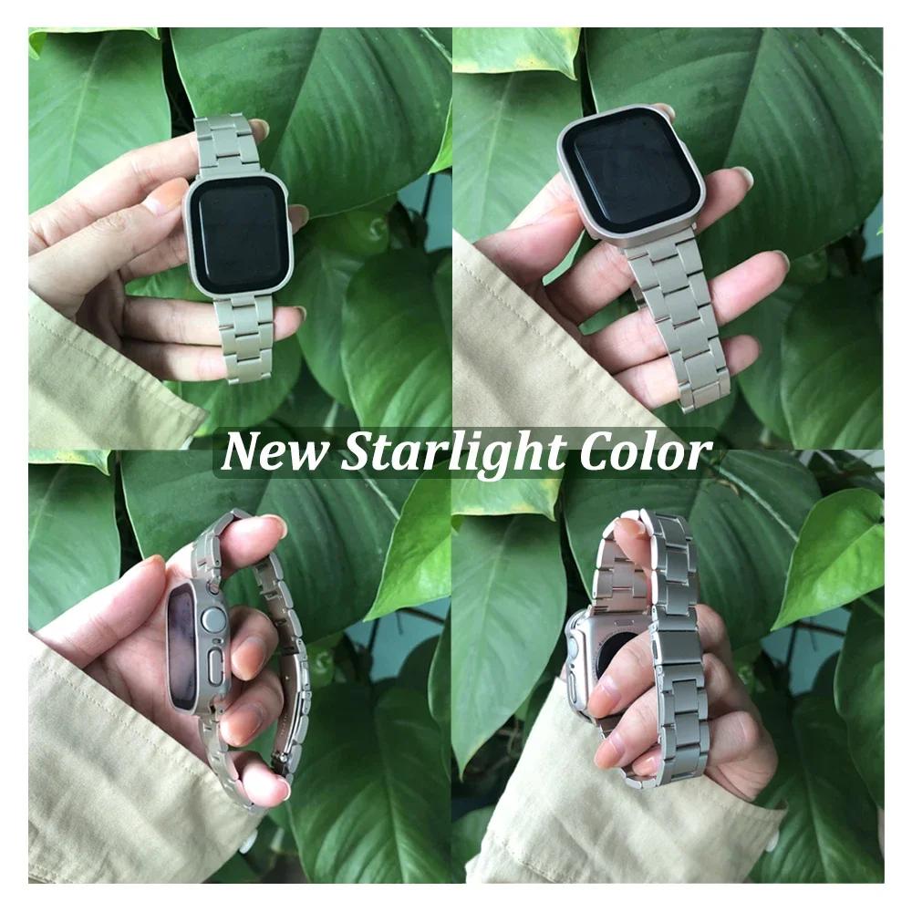 Женский тонкий браслет из нержавеющей стали для Apple watch Ultra3 11 10 9 8 7 49mm 40 42 41 45 46mm Ремешок для iWatch Роскошный металлический ремешок