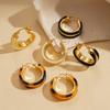 Позолоченные 18-каратным настоящим золотом ацетатная пластина геометрические круглые серьги-гвоздики простые нишевые серьги